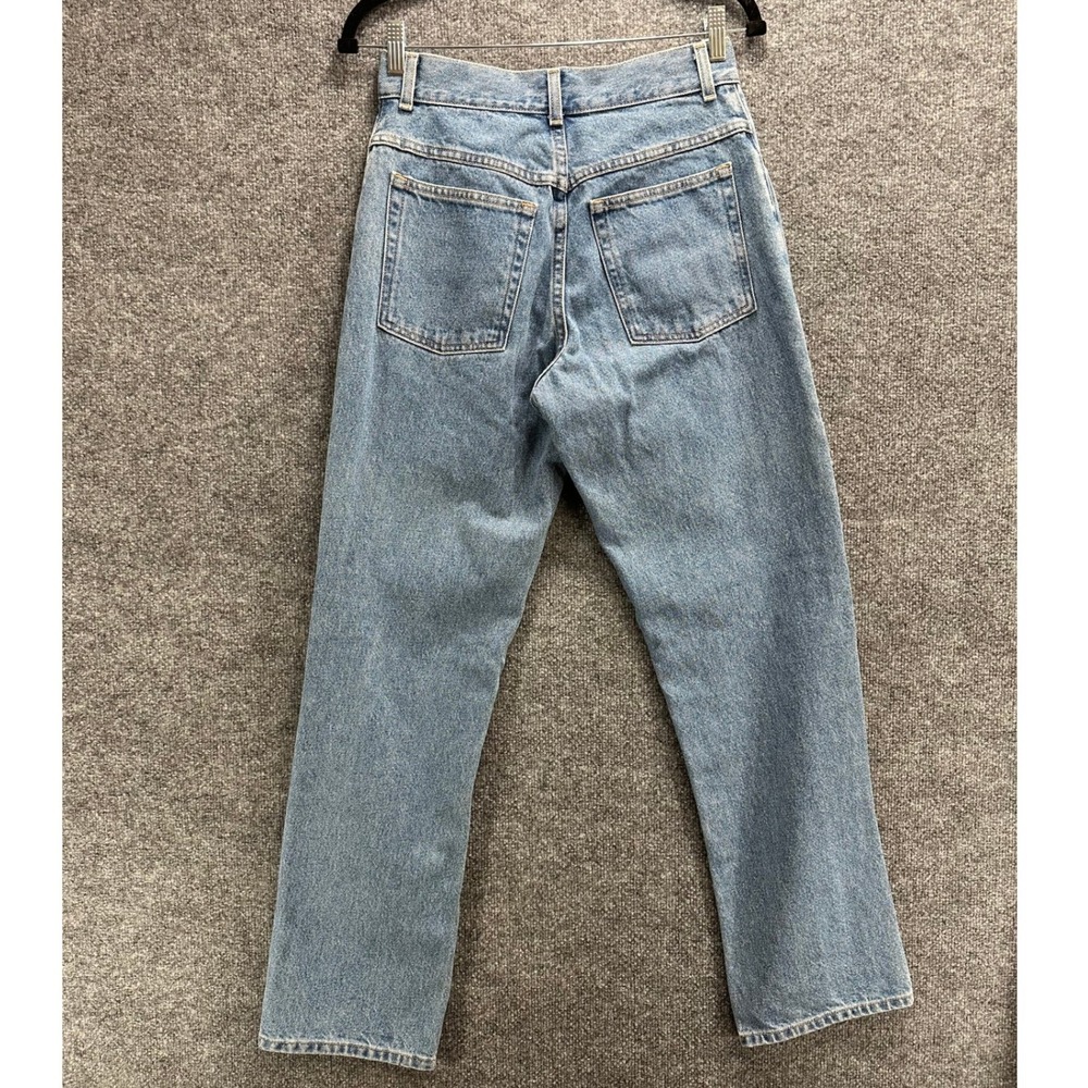 LL Bean Original Fit High Rise Straight Leg Jeans Light Wash Denim Womens 6 MT